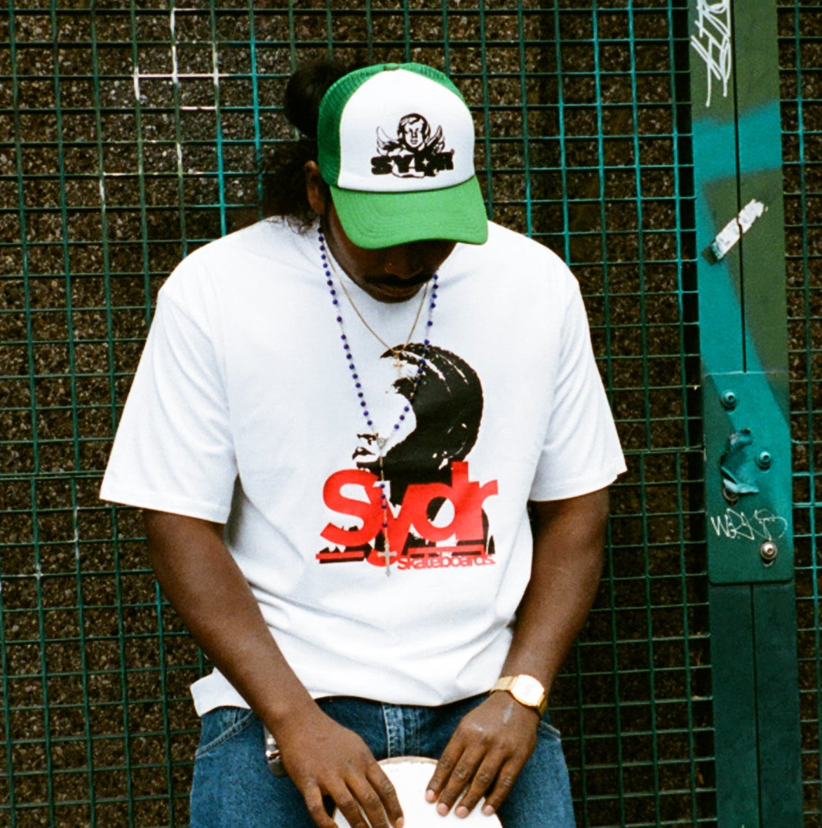 Cherub Trucker Hat (Green & White )