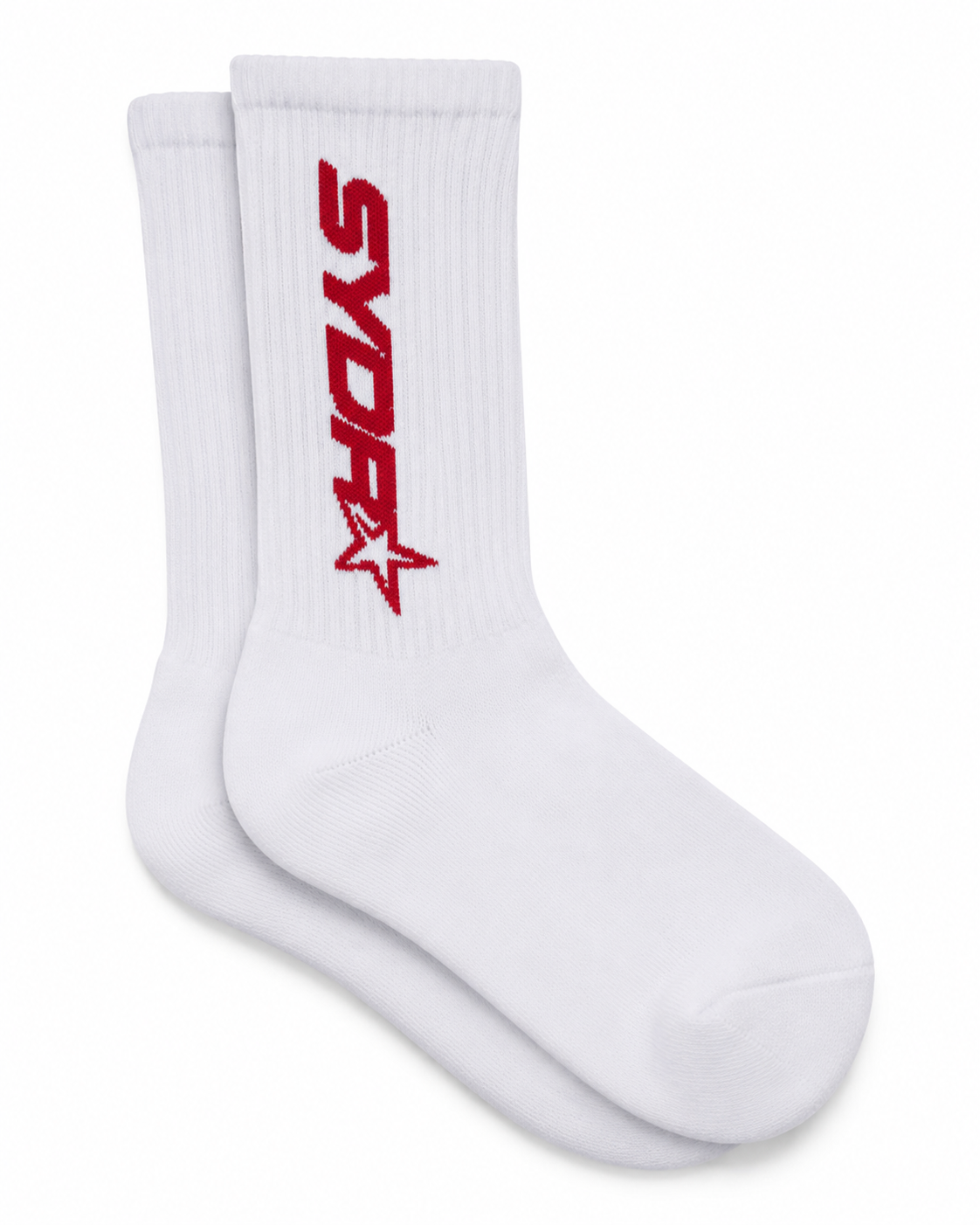 Jagged Star Socks (White & Red)